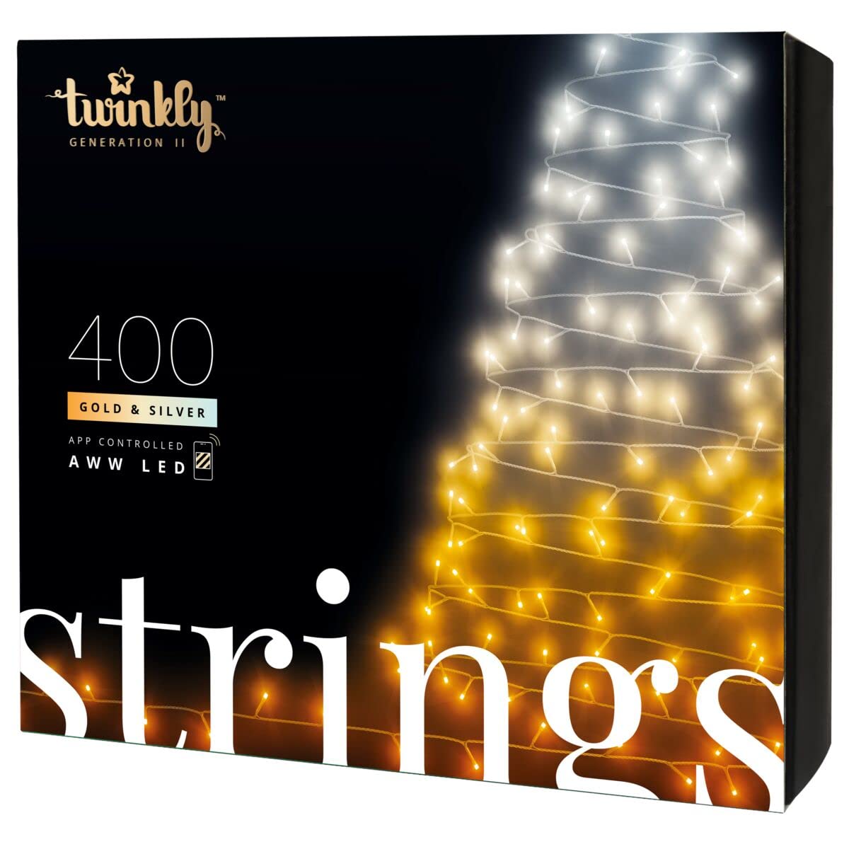 Amazon limited deals! Twinkly Strings 250 LED RGB, Including White, LED Light String for in-and Outdoor, Christmas Lights, Smart LED Lights, Mappable LEDs, Compatible with Alexa, Google Home, IP44, Green Wire, 65ft