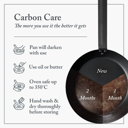 Amazon limited deals! Merten & Storck Pre-Seasoned Carbon Steel 8" Frying Pan Skillet, Cast Iron Lightweight, Durable, Sear Grill Broil Fry, Indoor Outdoor Cooking, Easy to Clean, Oven Safe, Induction, Steel Handle, Black