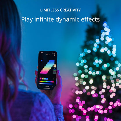 Amazon limited deals! Twinkly Strings 250 LED RGB, Including White, LED Light String for in-and Outdoor, Christmas Lights, Smart LED Lights, Mappable LEDs, Compatible with Alexa, Google Home, IP44, Green Wire, 65ft