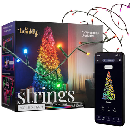 Amazon limited deals! Twinkly Strings 250 LED RGB, Including White, LED Light String for in-and Outdoor, Christmas Lights, Smart LED Lights, Mappable LEDs, Compatible with Alexa, Google Home, IP44, Green Wire, 65ft