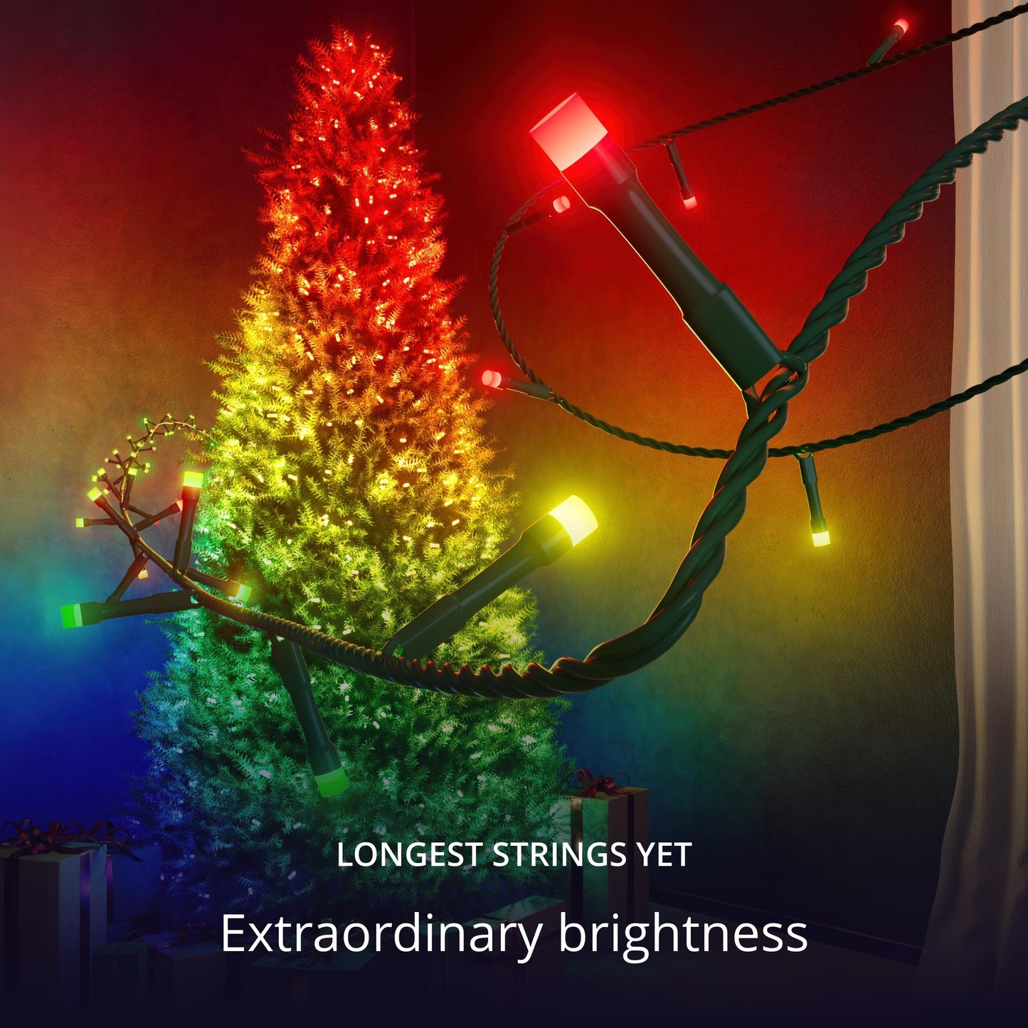 Amazon limited deals! Twinkly Strings 250 LED RGB, Including White, LED Light String for in-and Outdoor, Christmas Lights, Smart LED Lights, Mappable LEDs, Compatible with Alexa, Google Home, IP44, Green Wire, 65ft